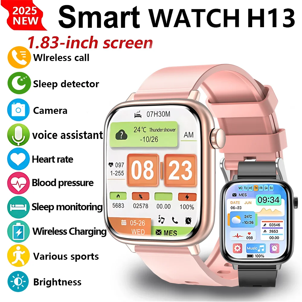 LAXASFIT 2025 New Smart Watch Bluetooth Call Men Women Heart Rate Monitoring Voice Assistant Multiple Sports Modes Smartwatch