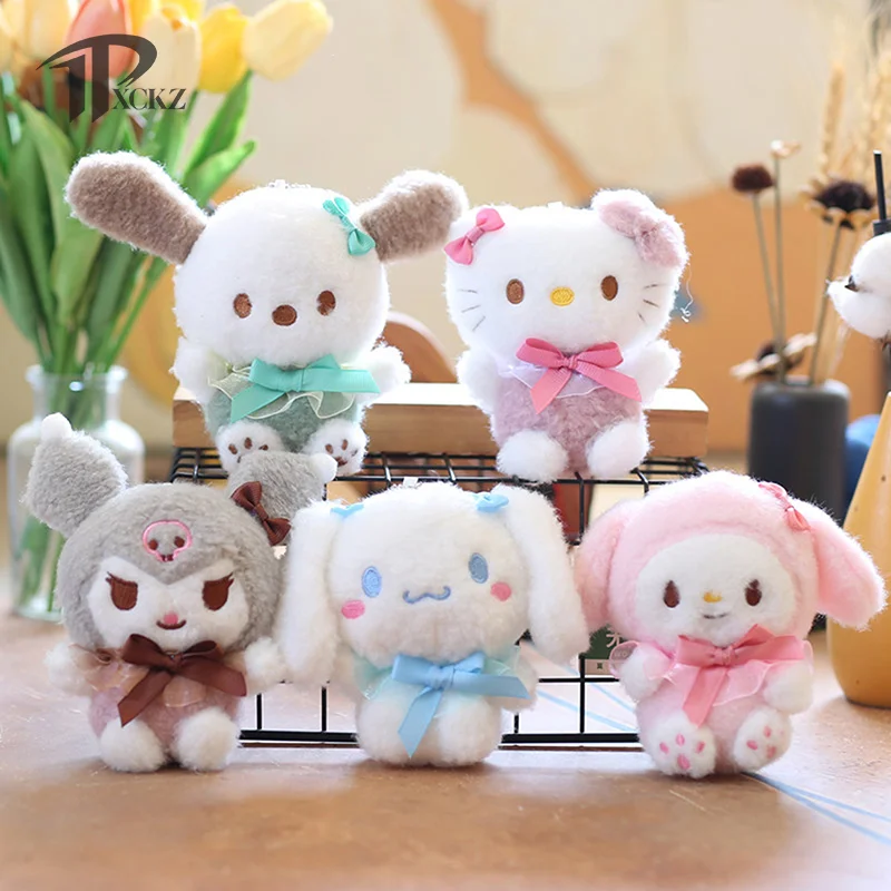 

15 см Sanrio Kawaii Hello Kitty Kuromi плюшевые куклы игрушки подвеска Симпатичный плюшевый брелок сумка Искусственные Украшения