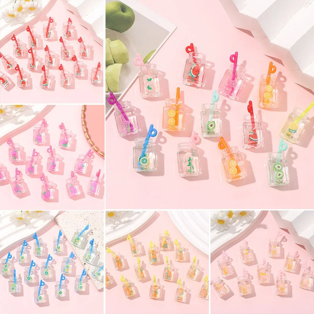 2/7/14pcs Multi-color Juice Bottle Shaped Pendant,DIY Bracelet Earrings, Valentine's Day Mother's Day Christmas Gift Accessories