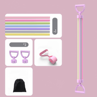 Rotating Back Stretcher 11pcs Resistance Bands Set For Women Posture Corrector Home Yoga Strength Training