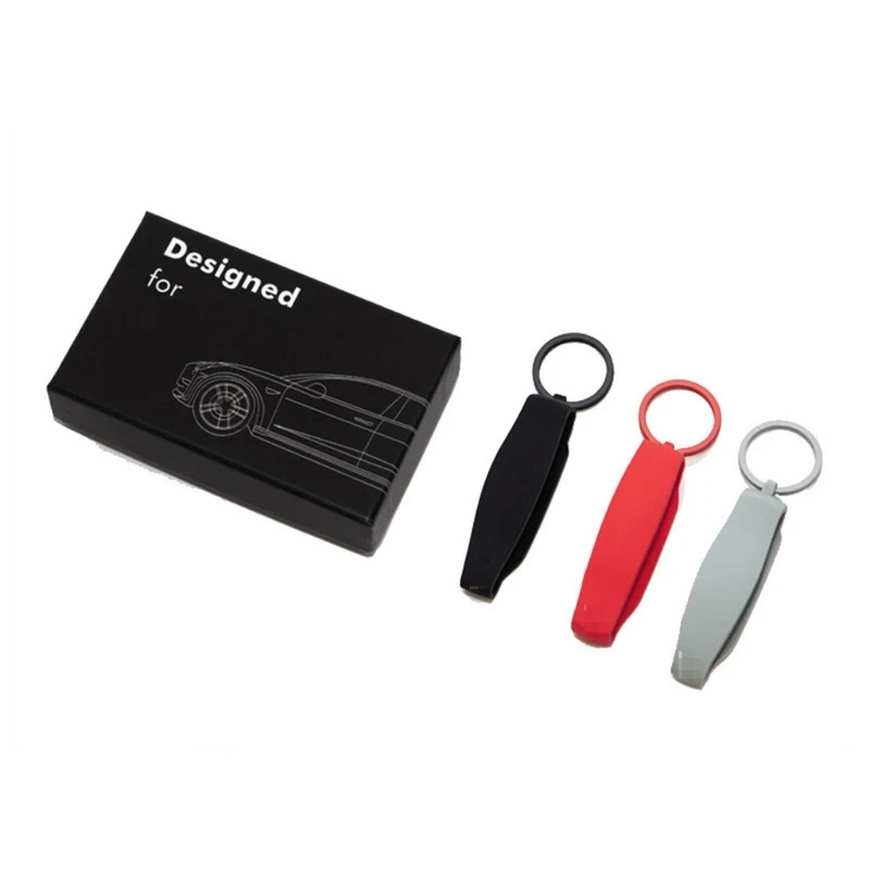 For Tesla Model 3 S X Y Car Keychain Durable Silicone Bikini Keychain Lightweight Multi Color 2016-2022 Car Keyset