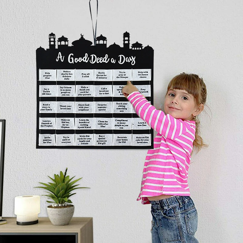 Ramadan Countdown Advent Calendar Eid Calendar Ramadan Mubarak Decorations For Kids Gift Home Wall Decor