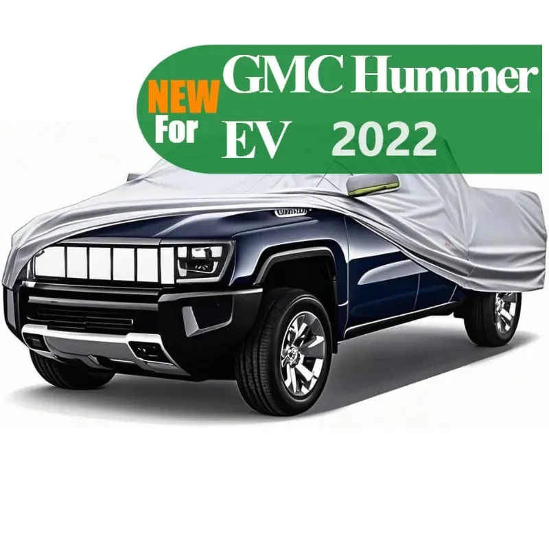 

Five-layer waterproof Oxford fabric Car cover for GMC Hummer EV 2022 sunshine rain and snow protection with a storage Bag Silver