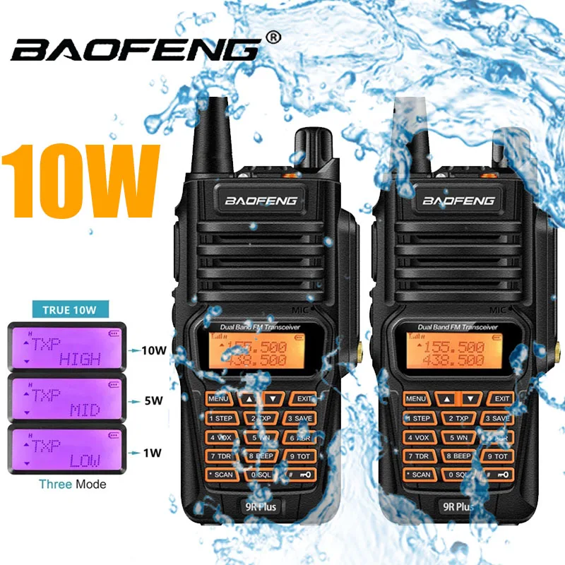 

Baofeng UV-9R Plus Waterproof Walkie Talkie UV9Rplus Dual Band Portable CB Ham Radios FM Transceiver Two Way Radio 50KM