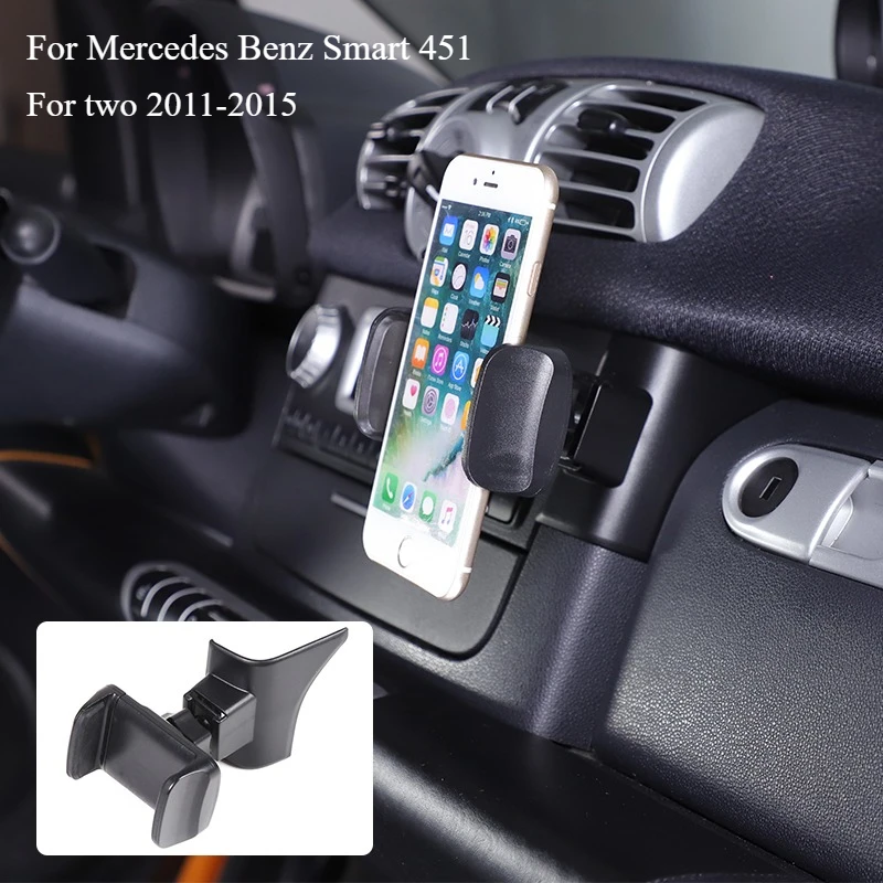 

For Mercedes Benz Smart 451 For two 2011-2015 Center Console Cell Phone Holder Mount Car Glove Box Left Phone Mobile Bracket