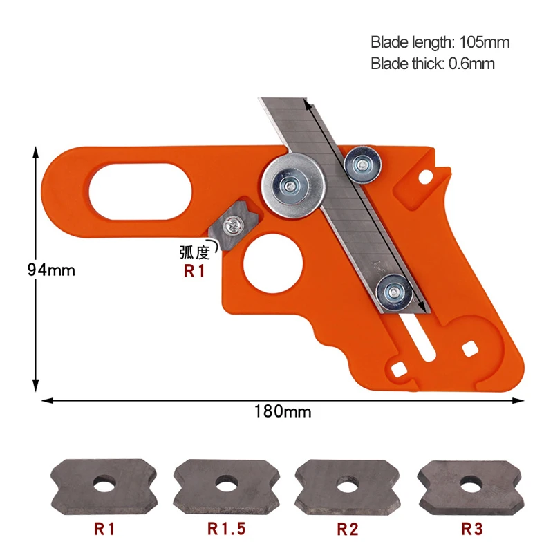 Woodworking Edge Band Trimmer Kit with Blades Striagt Curve Edge Corner Planer Arc Trimming Blade Wood Chamfering Deburring Tool