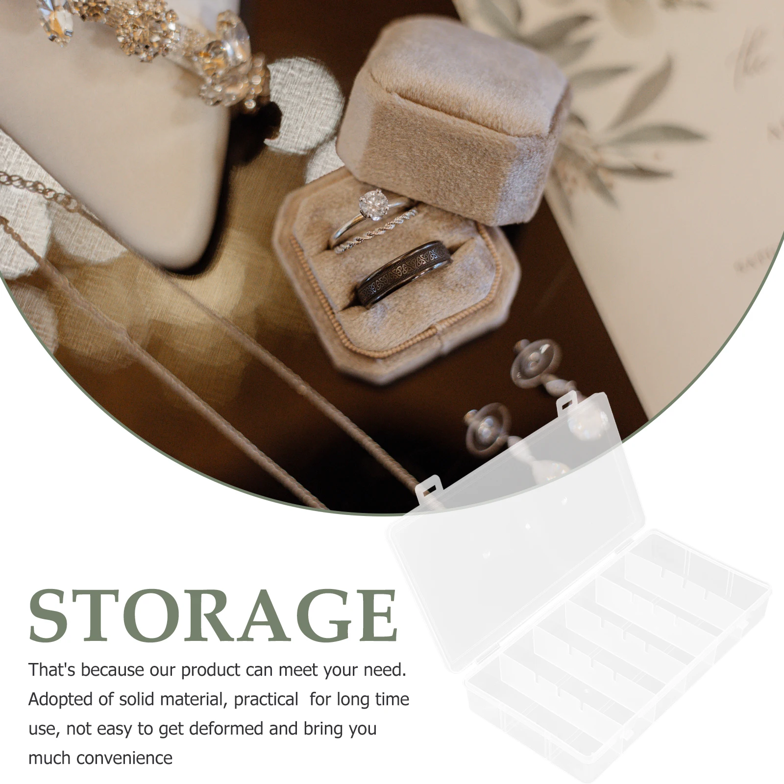 

2pcs Rectangular Storage Box Plastic Divider Organizer Case for Small Parts Hardware Fish Tackle Transparent Multi Grid