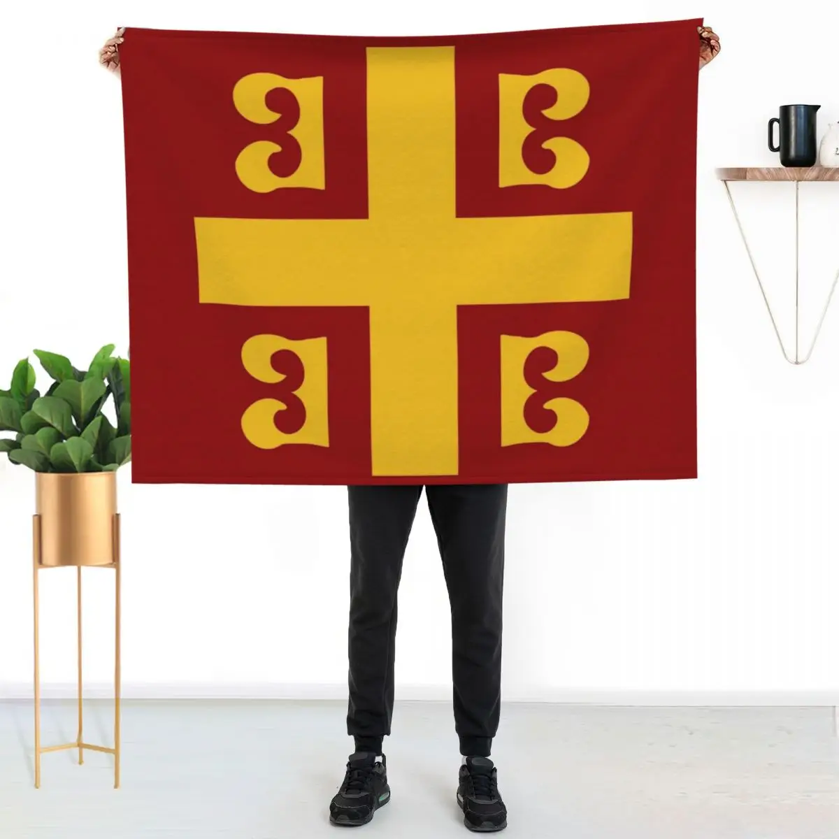 

Byzantine Flag Throw Blanket Soft Solid Color Blanket for Couch Bed