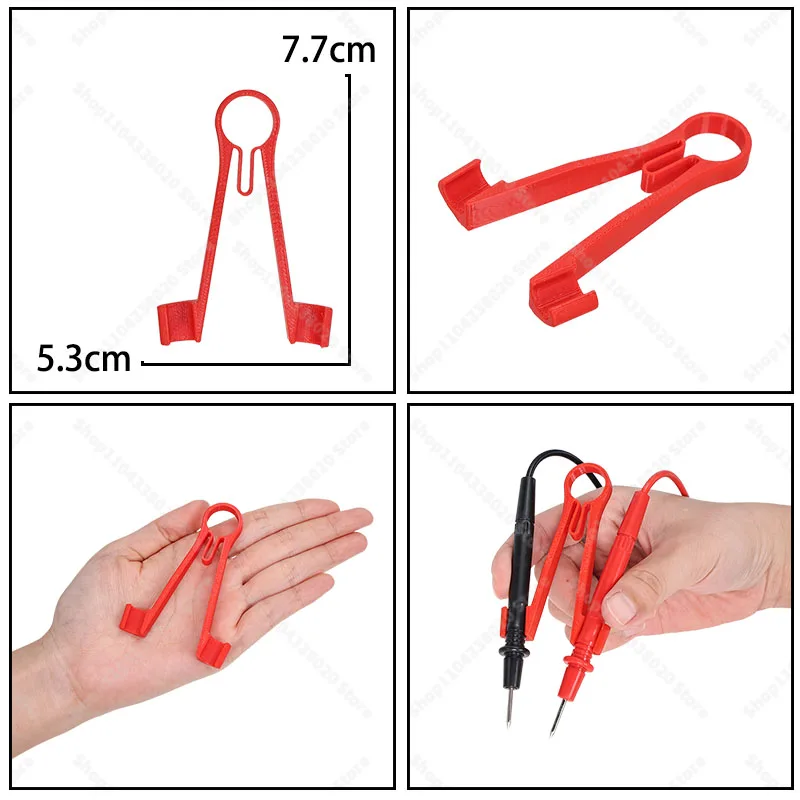 Einhand-Multimeter-Sondenhalter mit 8 mm Durchmesser – Messleitungsclip in Rot/Schwarz/Weiß für Elektriker, befreien Sie Ihre Hand zum Löten