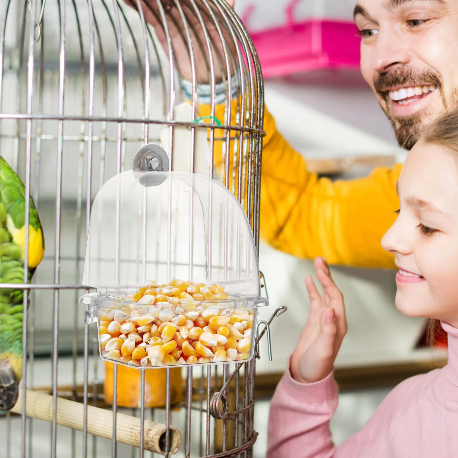 

Automatic Bird Durable PP Cage Food Container for Parakeet Parrot Pigeon Sturdy Long Life Pet Parakeet Feeder Supply