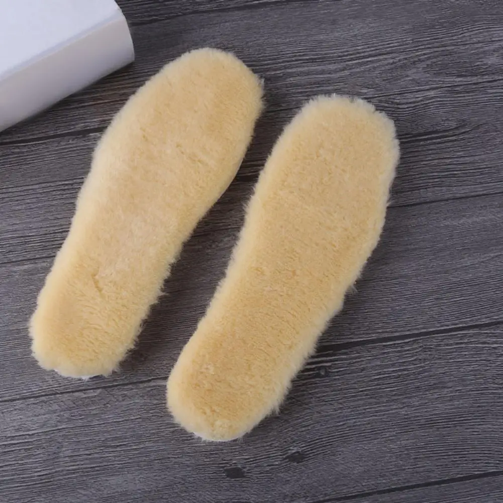Thick Insole 2 Pairs Thick Fuzzy Wool Blend Shoe Insoles Warm Winter Cushioning Inserts for Men Women Soft Snow Boot Sole Pads