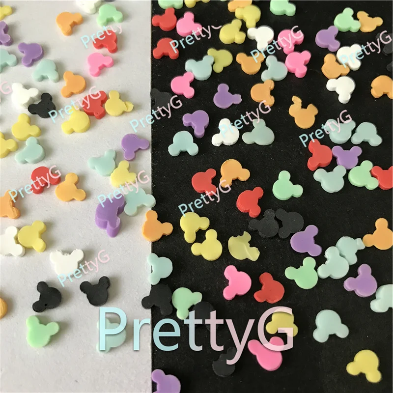 PrettyG 1 Box  Mickey head Color Mixes Supplies Polymer Soft Clay DIY Decoration for Resin Nail Art Crafts Slime Cake Dessert