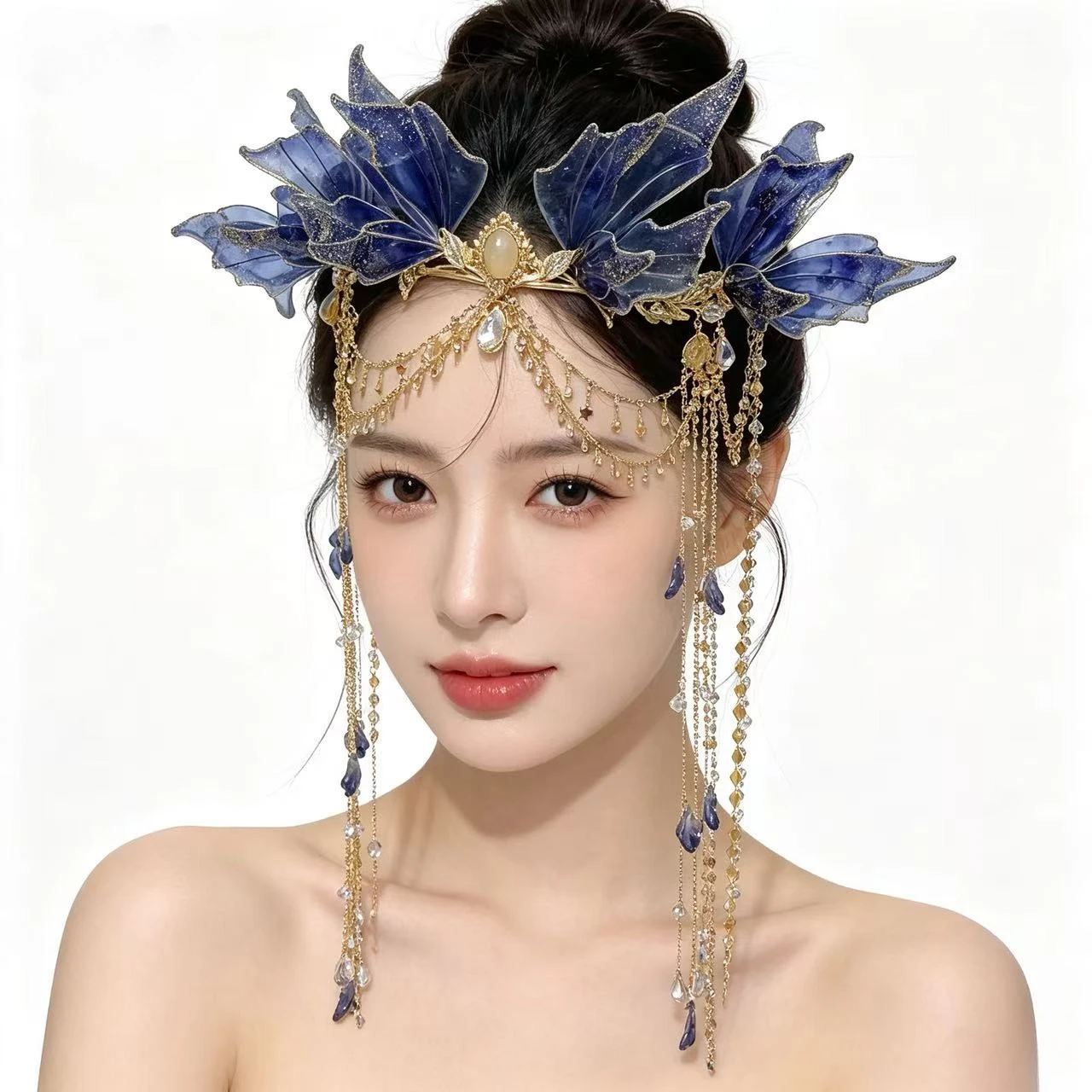 Elf Mermaid Hair Crown Hair Accessories Antique Fringed Western Regions Princess Jewelry Set