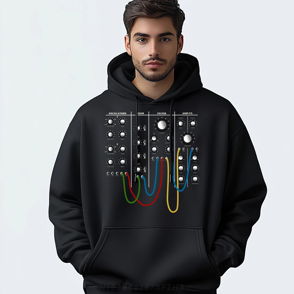 

Analog Modular Synthesizer Panel Electronic Musician Mens Designer Hoodies Printed Hoodie