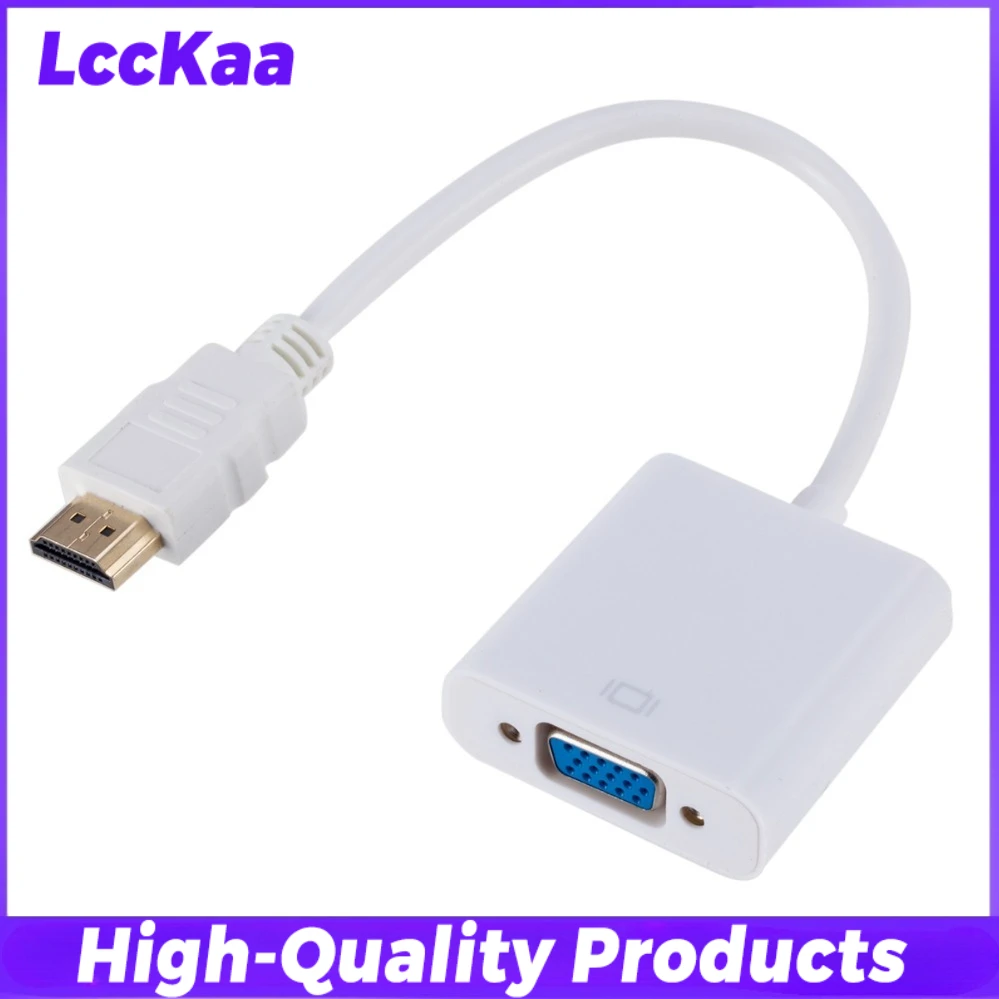HDTV naar VGA-adapter Hoge snelheid HDMI-compatibel naar VGA-converter Man naar VGA Female HD Scaler Videokabel Snoer voor pc-laptop
