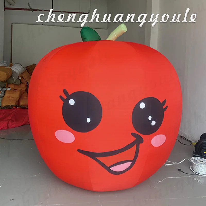 Inflatable smiling face red apple air model fruit air model shopping mall outdoor theme activities decorative props