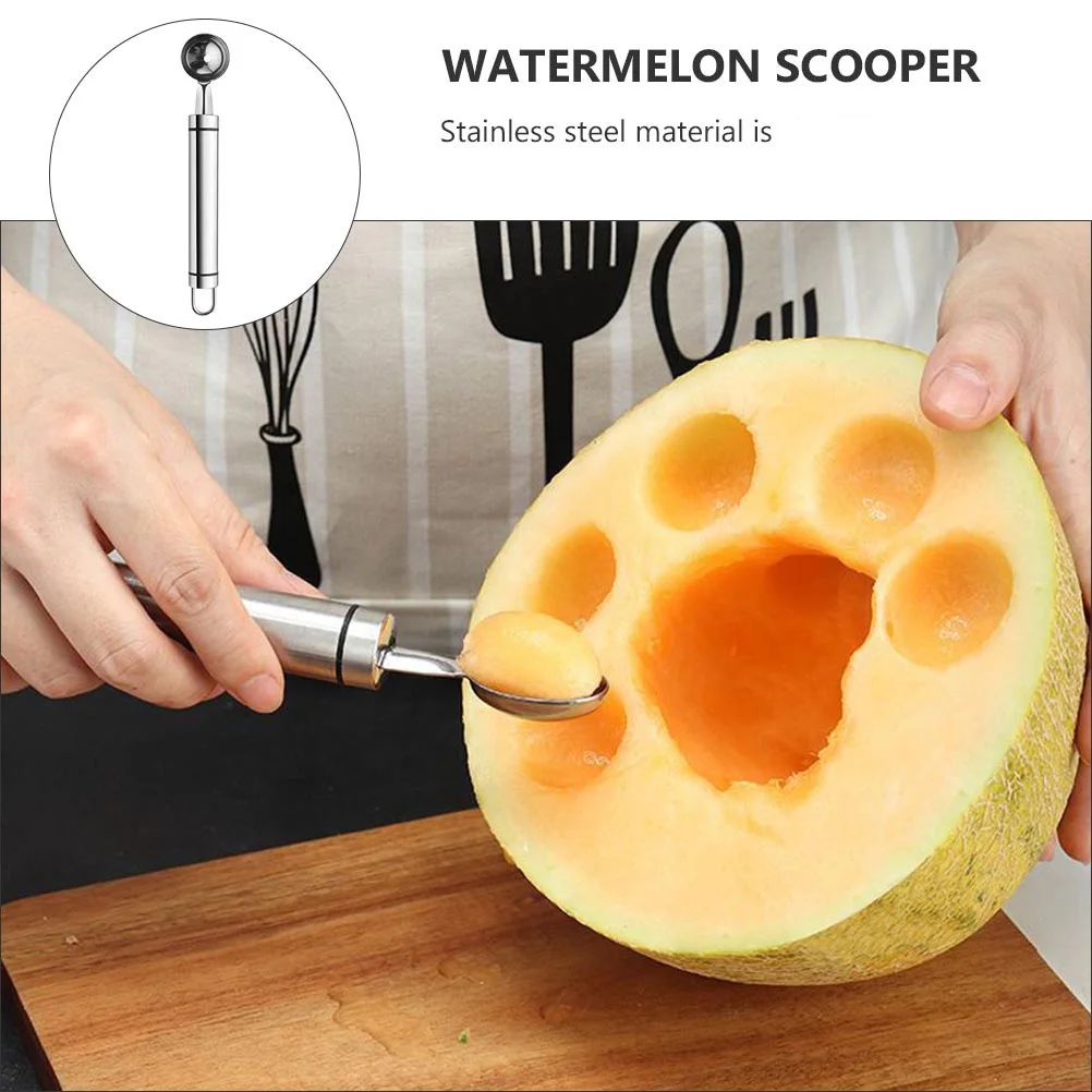 

4Pcs Fruit Stainless Steel Carving Tools Melon Scoop Watermelon Scooper Kitchen Supplies for Cantaloupe Dragon