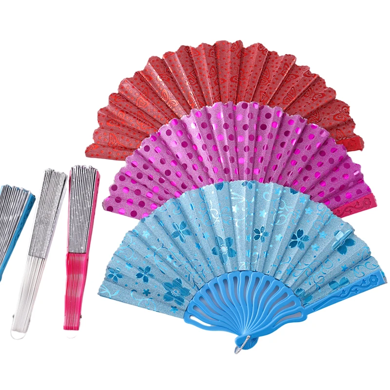 Chinese Style Folding Fan Shank Classical Dance Fan Vintage Folding Hand Fan Dance Performance Props Home Decoration