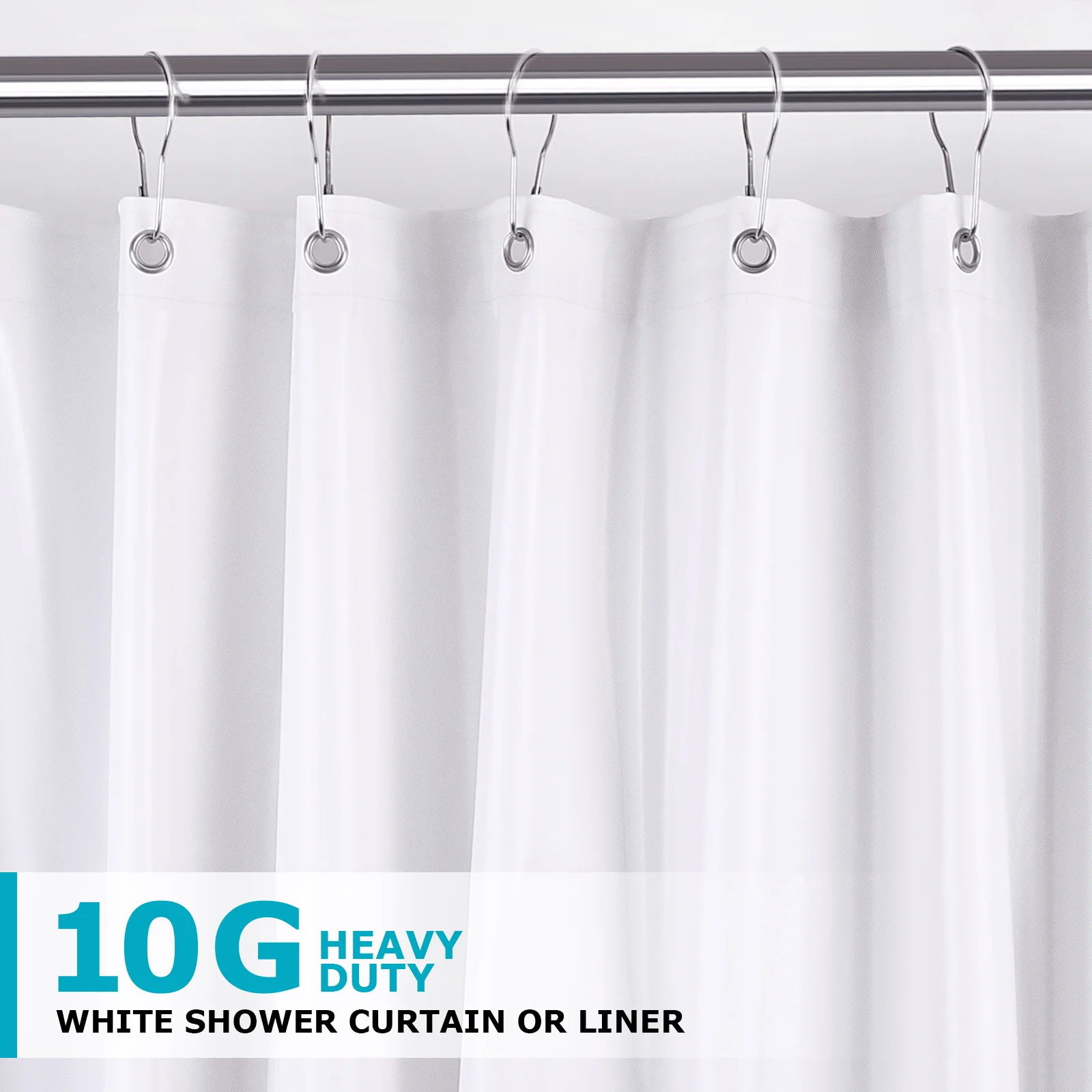 Minghe Shower Curtain Liner,Heavy Duty Vinyl 10 G Plastic Shower Curtain,Waterproof Weighted Bathroom Shower Liner