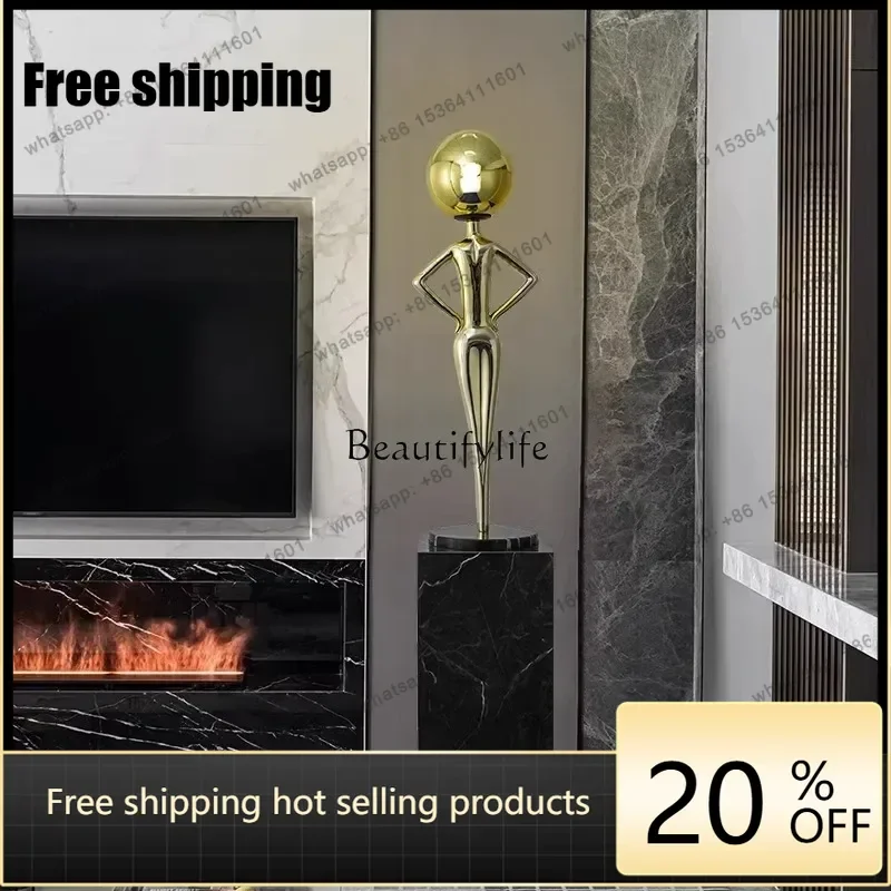 Factory Directls   Artistic figure sculpture decoration floor-to-ceiling entrance abstract ornament luminous object