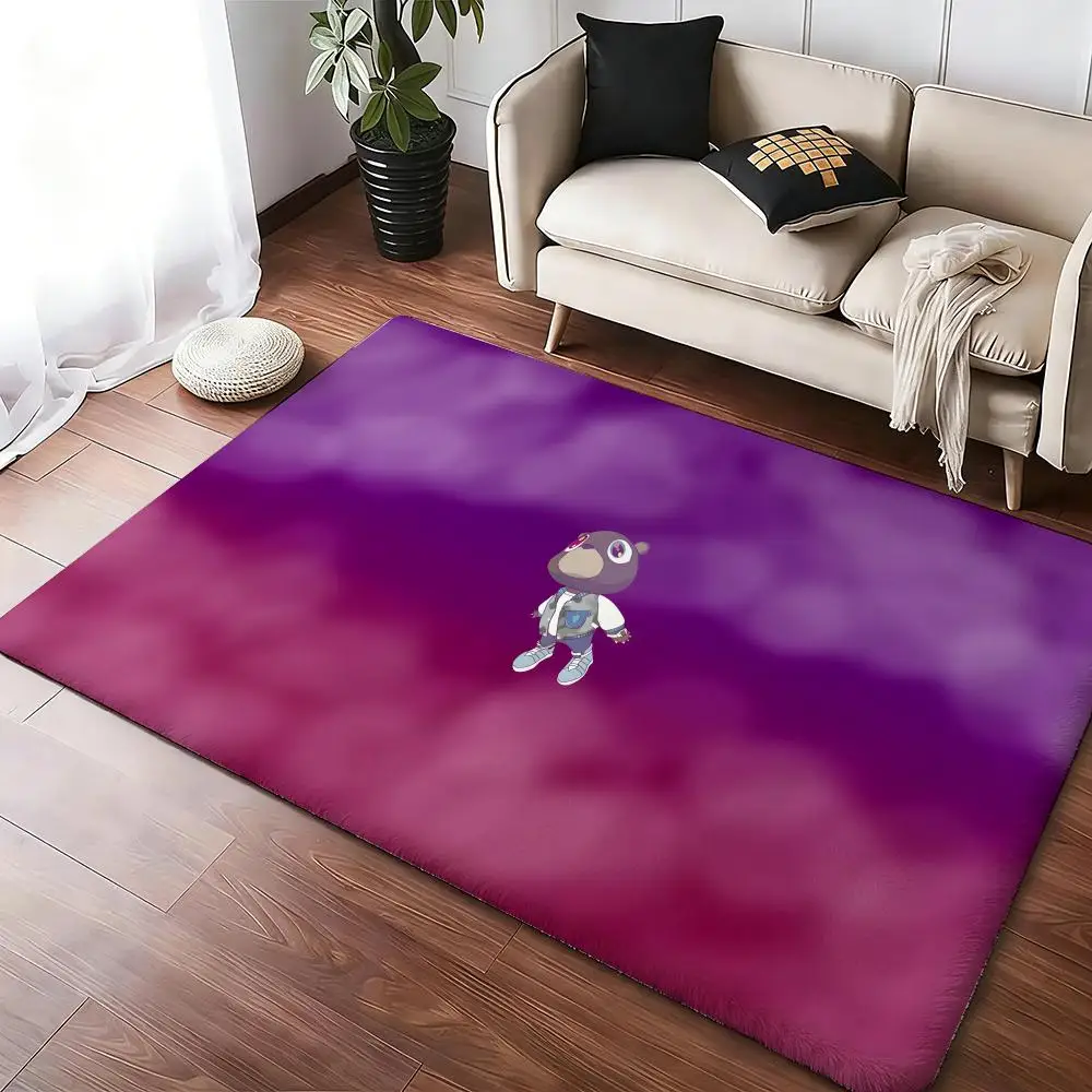 

Коврик для пола HipHop Singer K-Kanye W-West, уютный, мягкий, толстый, нескользящий, из фланели, для гостиной, спальни, кухни, декоративный коврик