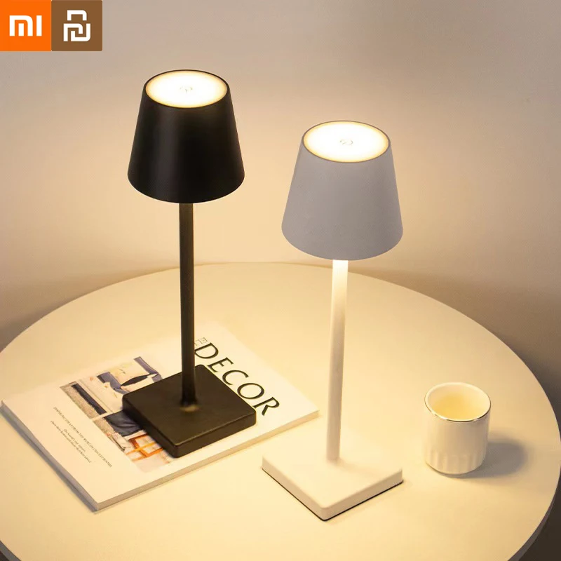 Xiaomi Youpin светодиодная настольная лампа для защиты глаз с бесступенчатым затемнением, сенсорное управление, перезаряжаемая для дома, прикроватная 3-цветная ночная лампа, новинка