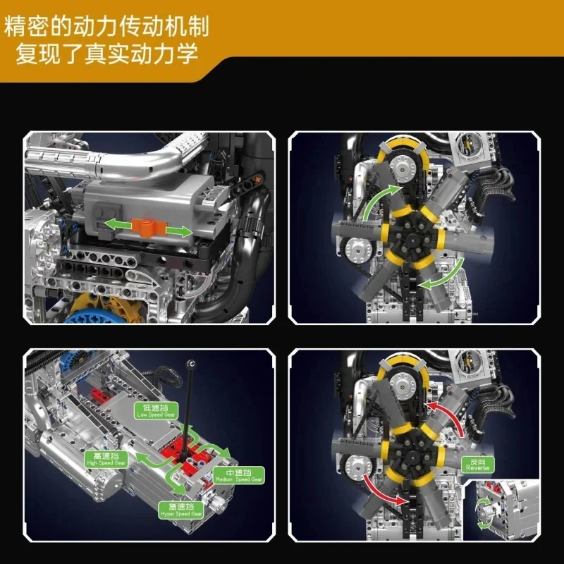 Mould King 10214 New Rotor Engine Building Blocks Electric Remote Control Assembly Toy Model Boy Gift