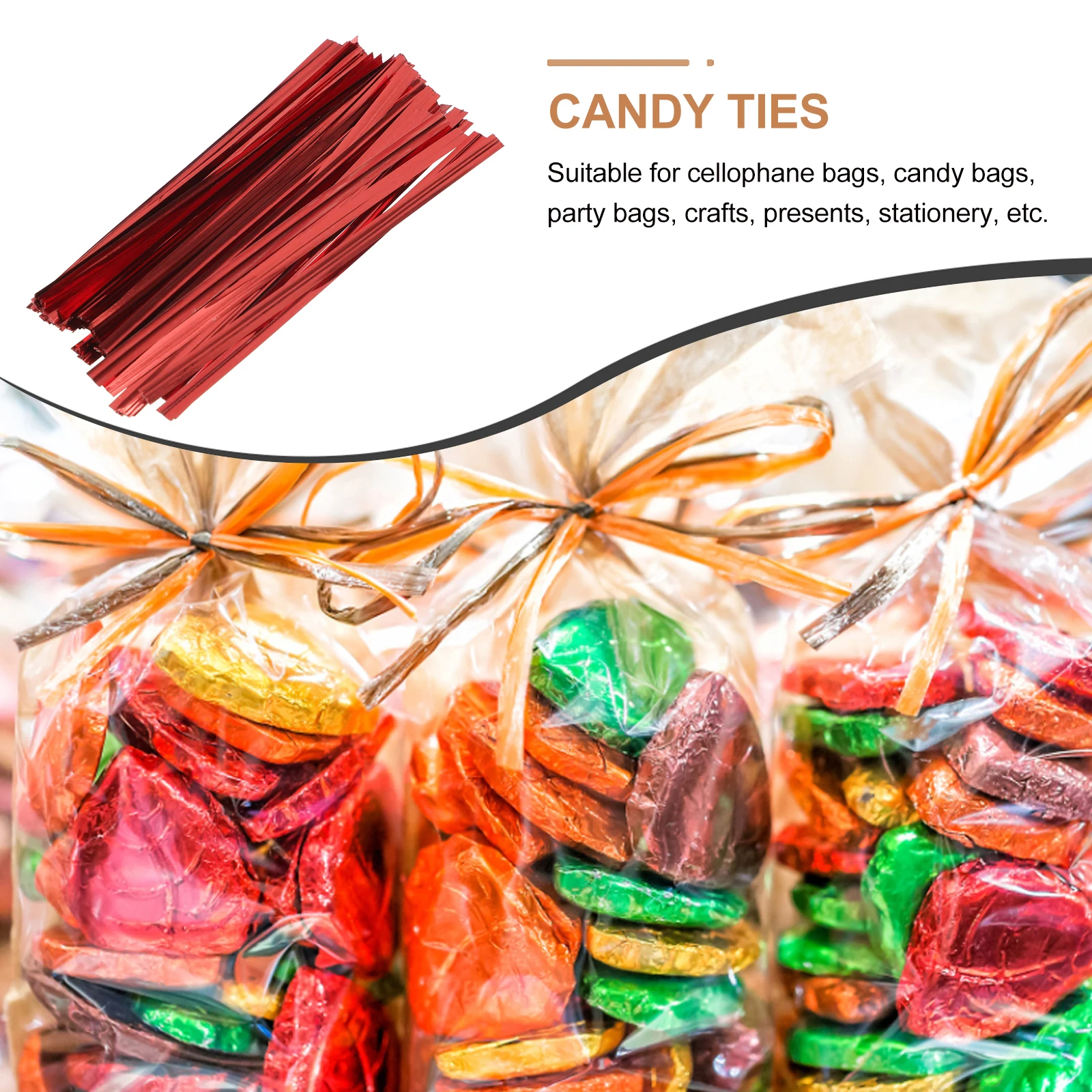 

800pcs 10Cm Colorful Metallic Ties Iron Wire Reusable Bag Ties For Wedding Birthday Party Candy Gift Decorations Red