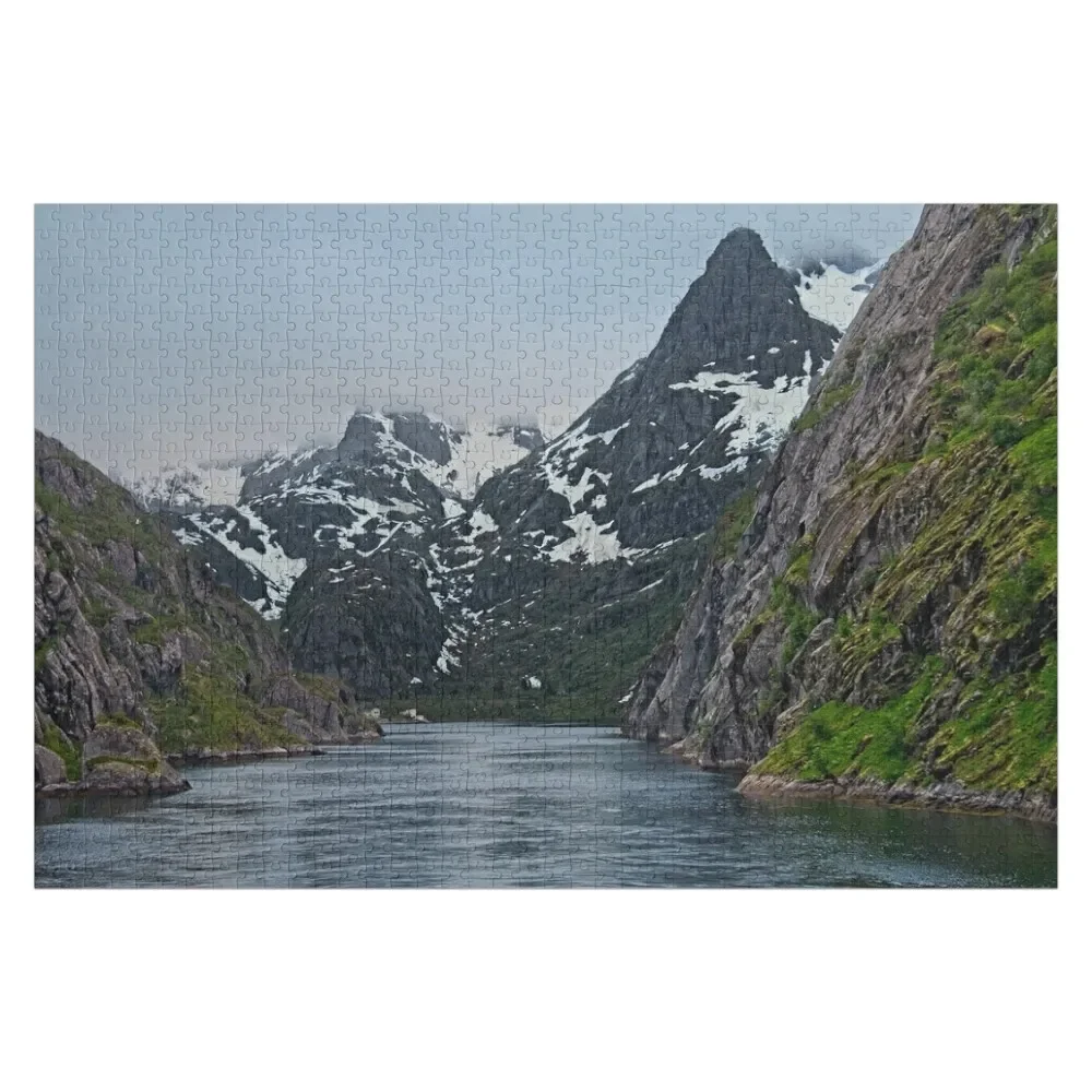 

Entering Trollfjord at Midnight in Norway Jigsaw Puzzle With Photo Children Customizable Child Gift Puzzle