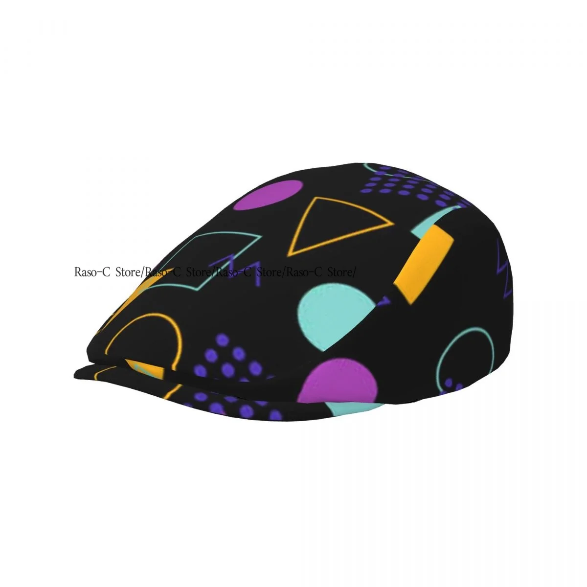 Geometric Memphis Style Men Women Newsboy Cap Classic Forward Hat Ivy Flat Cap Daily Hat