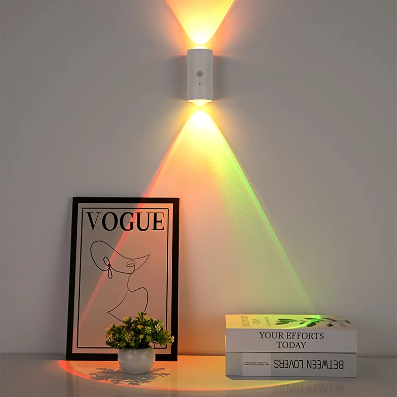 New Smart Motion Sensor Hill-Shaped Spotlight, Magnetic Rechargeable & Self-Adhesive Cabinet  with Dual Cat-Eye Night Light