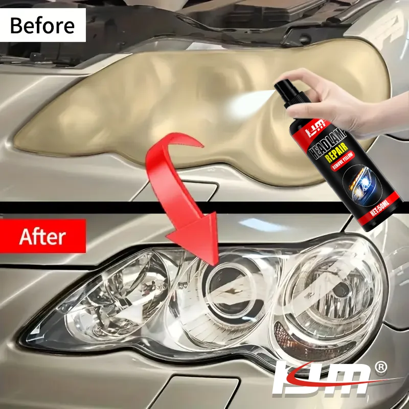 KJM Headlight Repair Fluid 30ml,Auto Lens Restoration,Oxidation & Yellowing Remover,Car Quick Renovate No Tools Needed