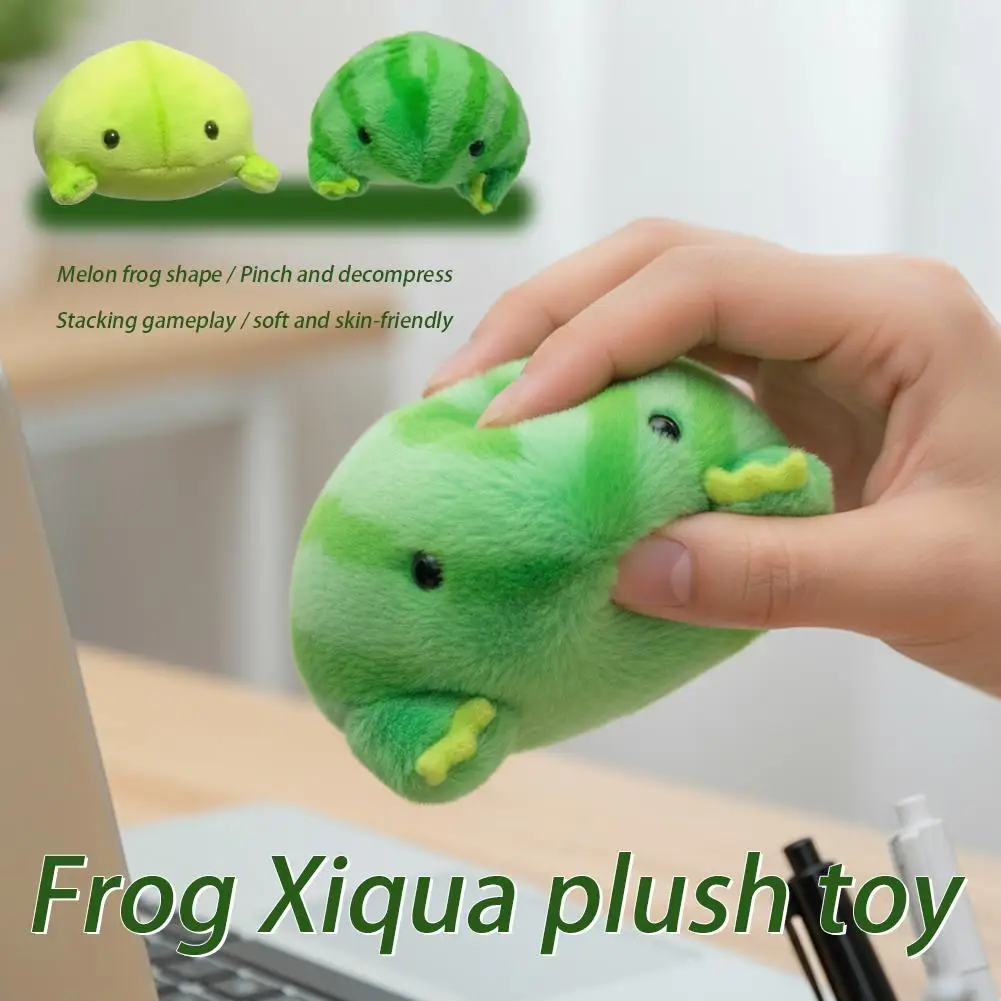Funny Creative Watermelon Frog Plush Toy, Cute Novelty Stuffed Animal Doll, Stress Relief Plushies for Kids Gift & Home Decor