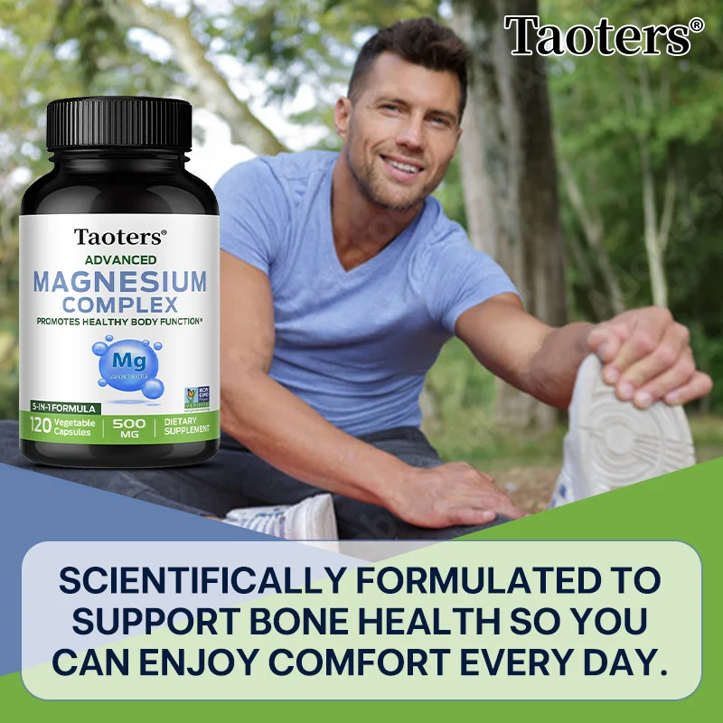Magnesium Complex Capsules - Citrate Bisglycinate Chelate Oxide Malate Orotate, Support Calm Mood Sleep Muscle Bone Nerve Energy