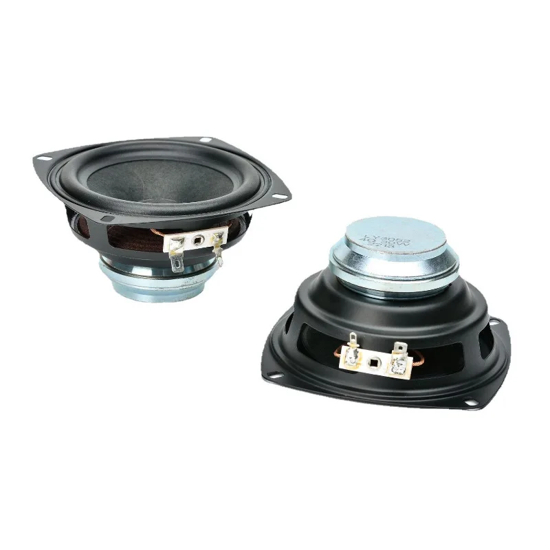 SOTAMIA 2pcs 4 Inch Full Frequency Strong Magnetic Speaker 4 Ohm 30W Curved Rubber Edge High Power High End HIFI Speaker Unit