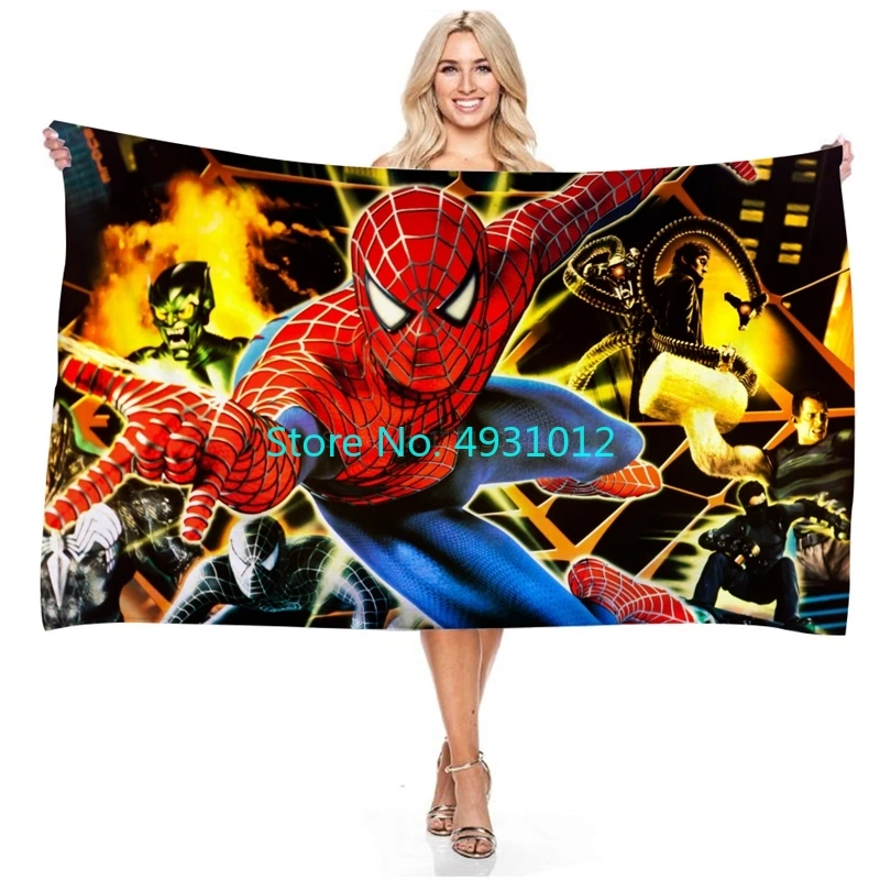 Anime Red Spiderman Shower Beach Towels Bath Towel Microfiber Washcloth 70cmx140cm 3D Digital Printed Baby Child Kids Gift