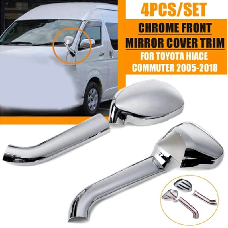 Chrome Front Mirror Cover Trim Rearview Mirror Trim For TOYOTA HIACE COMMUTER 2005 - 2018 T2P-1417-TOY308