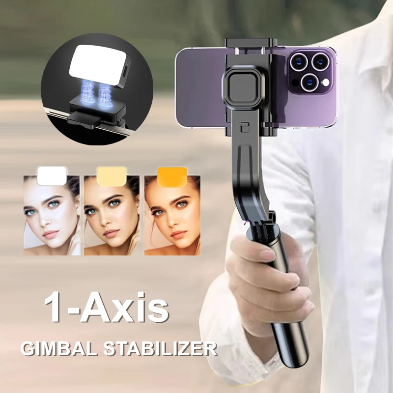 Wireless 1-Axis Gimbal Stabilizer for Smartphone Anti Shake Video Selfie Stick Remote Control Tripod Phone Holder for Mobile