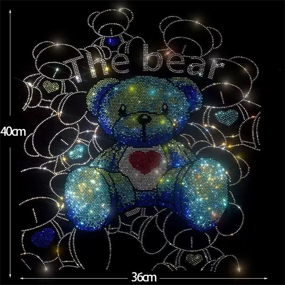 Bear hot diamond patch DIY subsidy patch ironed on sweater T-shirt jacket decoration large patch