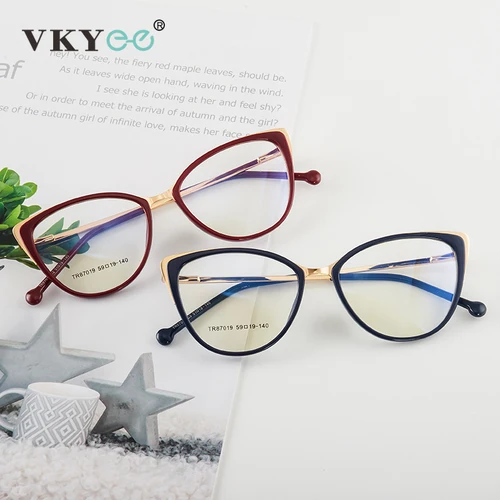 VICKY, nueva moda, diseño de ojo de gato Retro personalizado, gafas de lectura antiluz azul para mujer, prescripción personalizable 87019