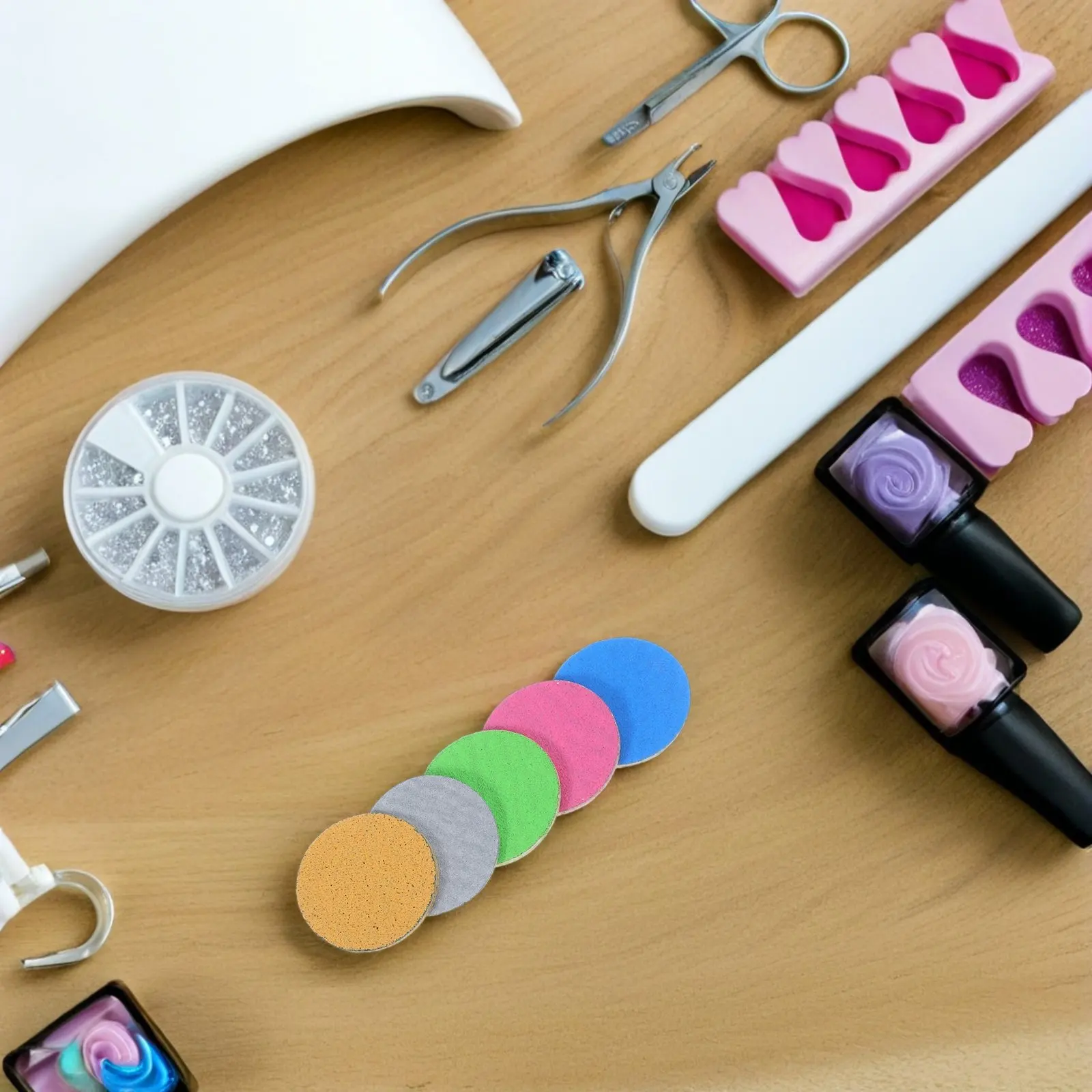 

200 шт. абразивных дисков для ногтей, сменные буферные подушечки на клейкой основе, пилка для педикюра, шлифовальные диски для удаления огрубевшей кожи, уход за ногами