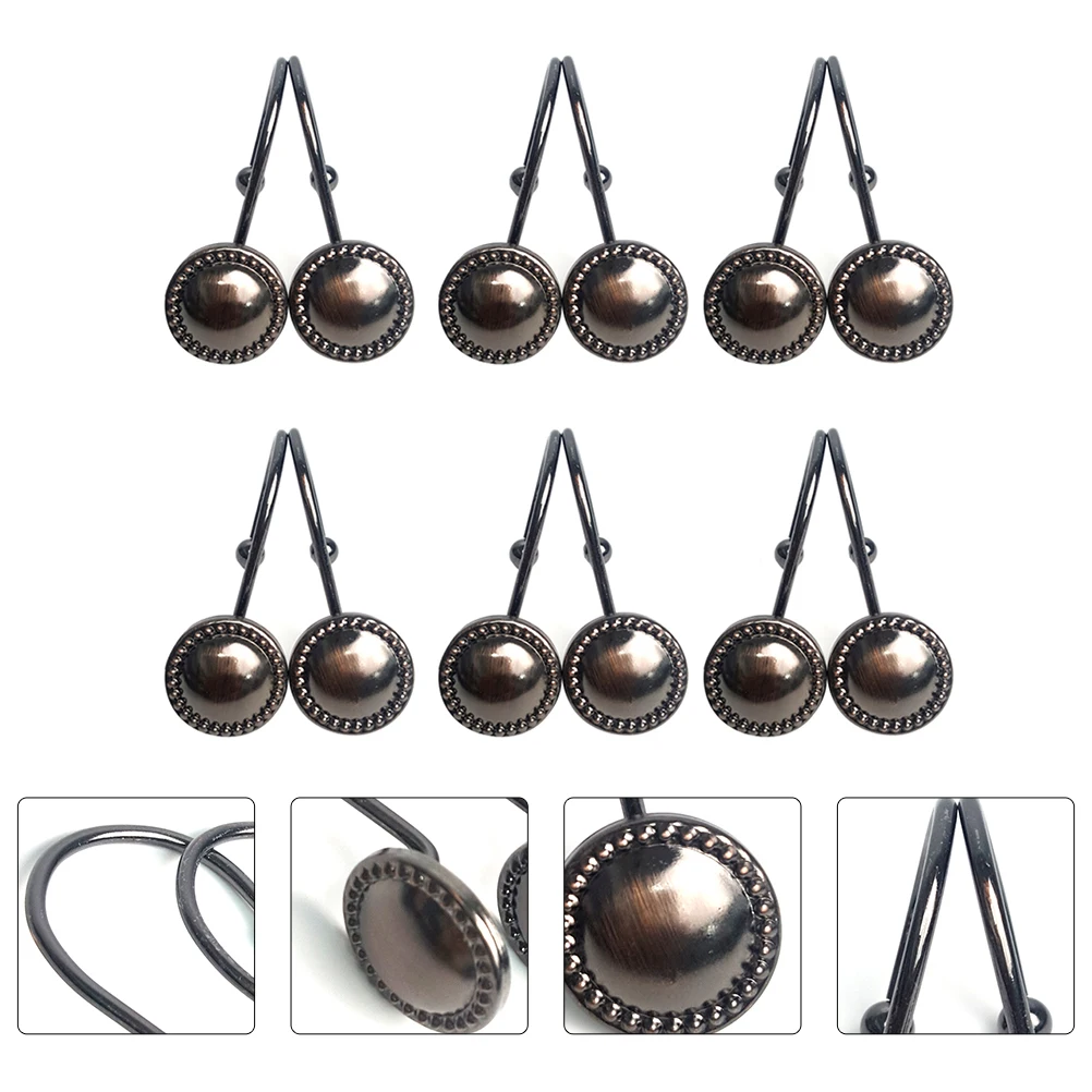 

12 Pcs Retro Hook Iron Hooks Curtain Glide Rings Hanging Home Accessory