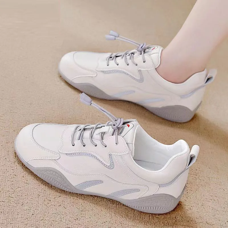 

Autumn New Breathable Casual Women's Sneakers Soft Soled Leather Comfortable Casual Shoes Lightweight White Shoes womens shoes