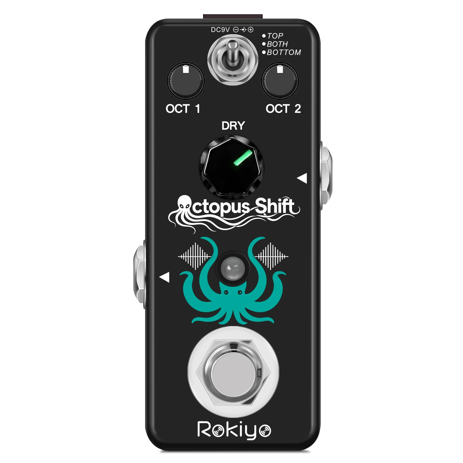 Rokiyo Octopus Shift Digital Octave Guitar Pedal 11 Modes Octpus Shifter 32‑Bit Octaver Stompbox Mini Effector for Bass Guitar