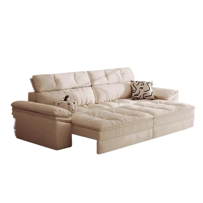 Chenier electric sofa bed, fabric cream folding telescopic cat scratching cloth function sofa