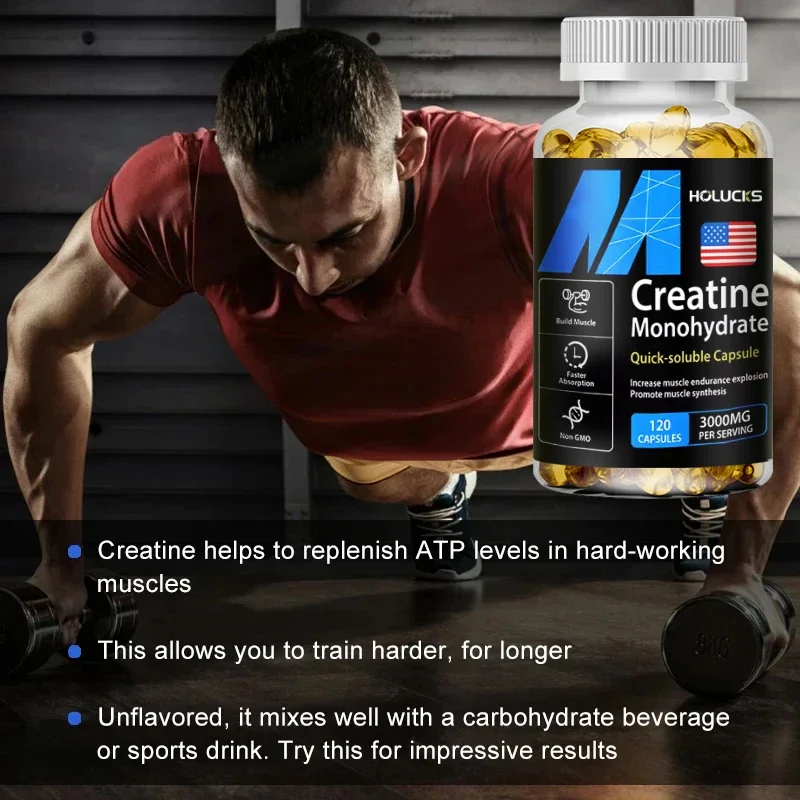 Buy 1 Get 1 Free! Pure Creatine Monohydrate Supplement, for Muscle Growth, Strength & Performance, Enhances Cognitive Function