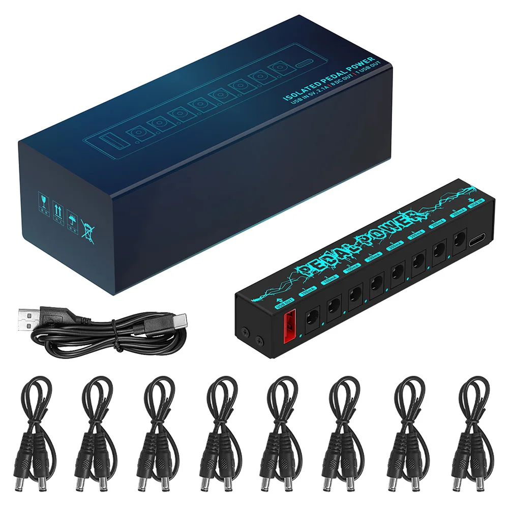 

PW-1 Guitar Effect Pedal Power Supply Isolated Pedalboard Power Supply With 8 Outputs Musical InstrumentsAccessories