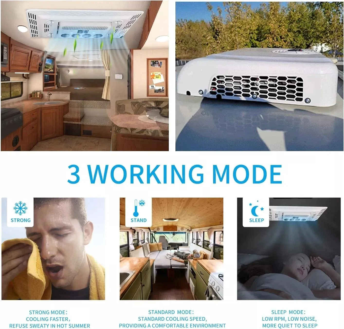 ملحقات قافلة مكيف الهواء على السطح سعة تبريد قوية 2700 وات/9180 وحدة حرارية بريطانية