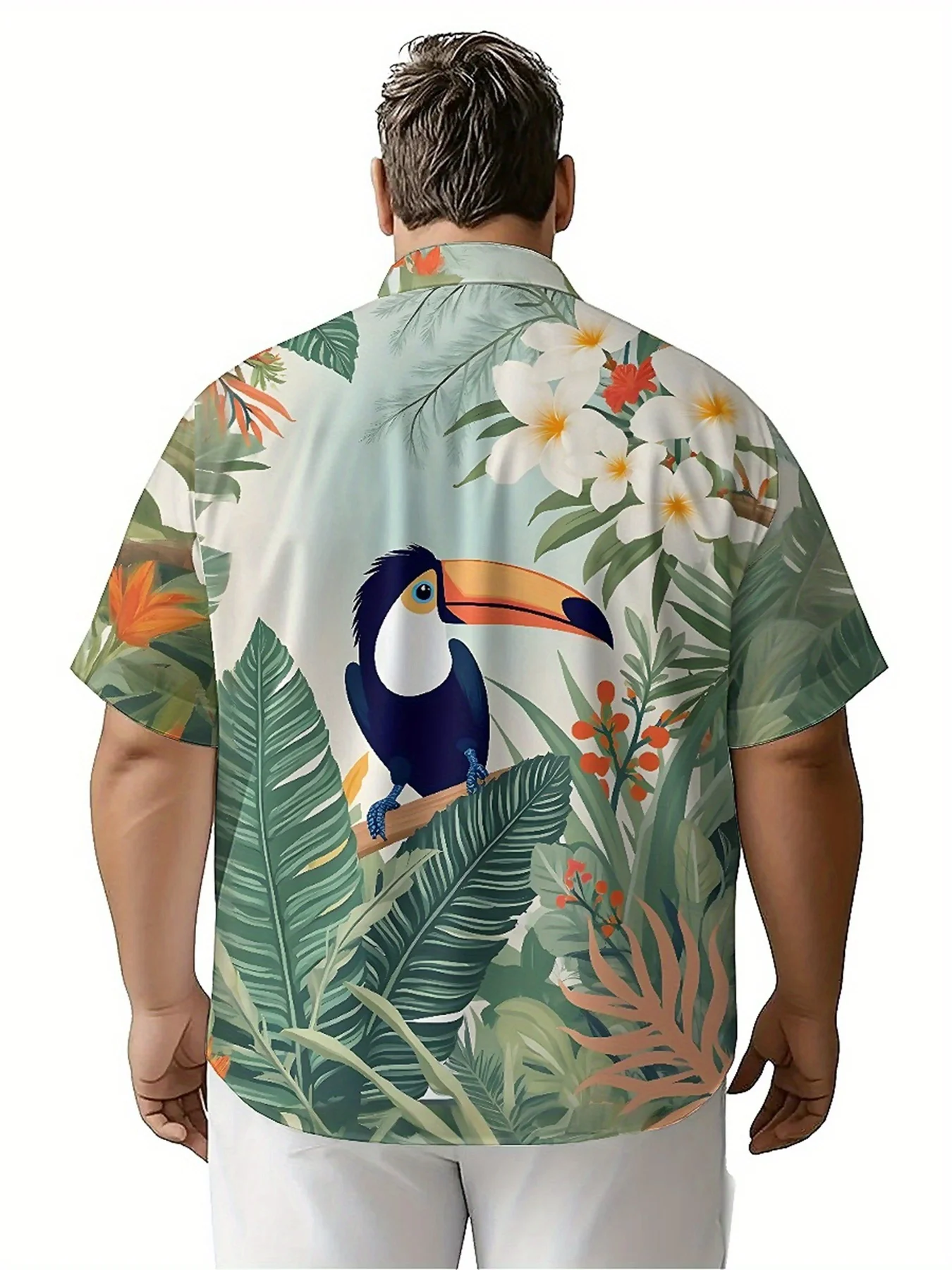 Men's Plus Size Hawaiian Shirts Tropical Rainforest Adventure Pattern,Unisex Baggy Aloha Shirts,summer Alternative Clothing