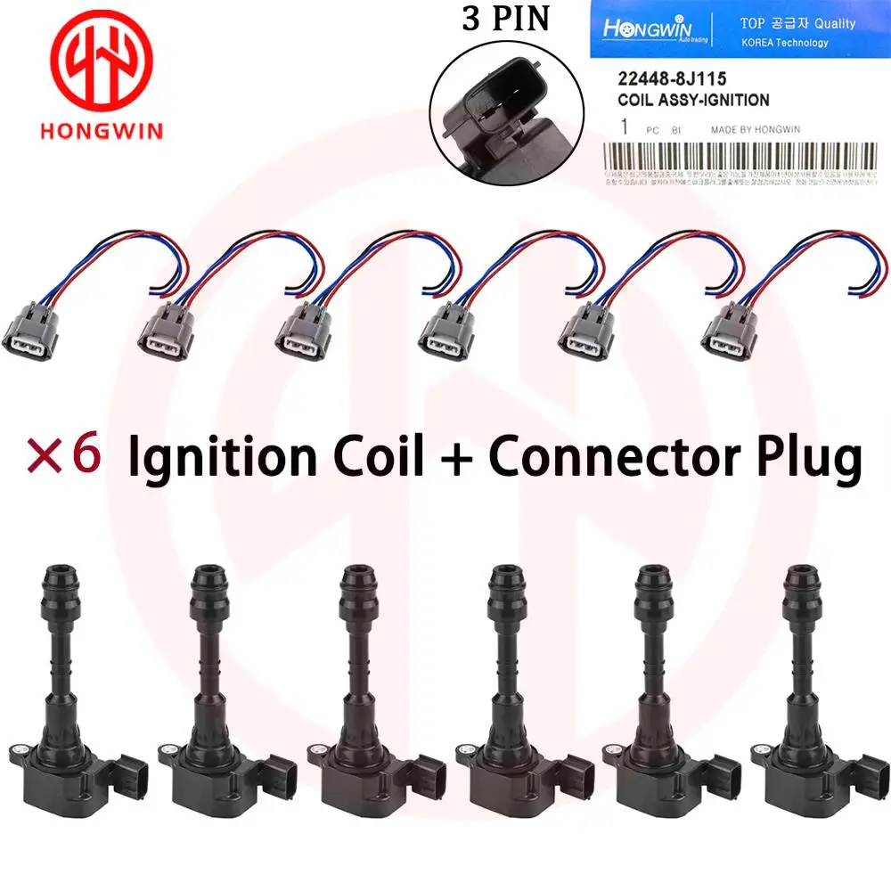 

6PCS 22448-8J115 Ignition Coil for Nissan Altima Maxima Pathfinder Infiniti I35 224488J11C, AIC3102G UF-349 224488J115